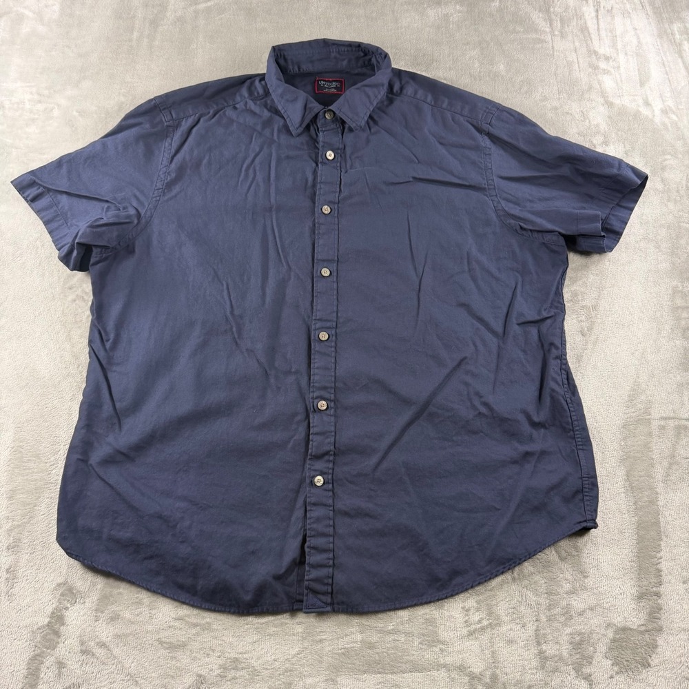 UNTUCKit Briscoe Navy Blue Short Sleeve Button Down Shirt Mens XXL Regular 40918
